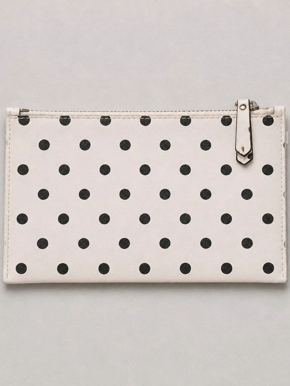 kate spade White & Black Polka Dot Zip Pouch